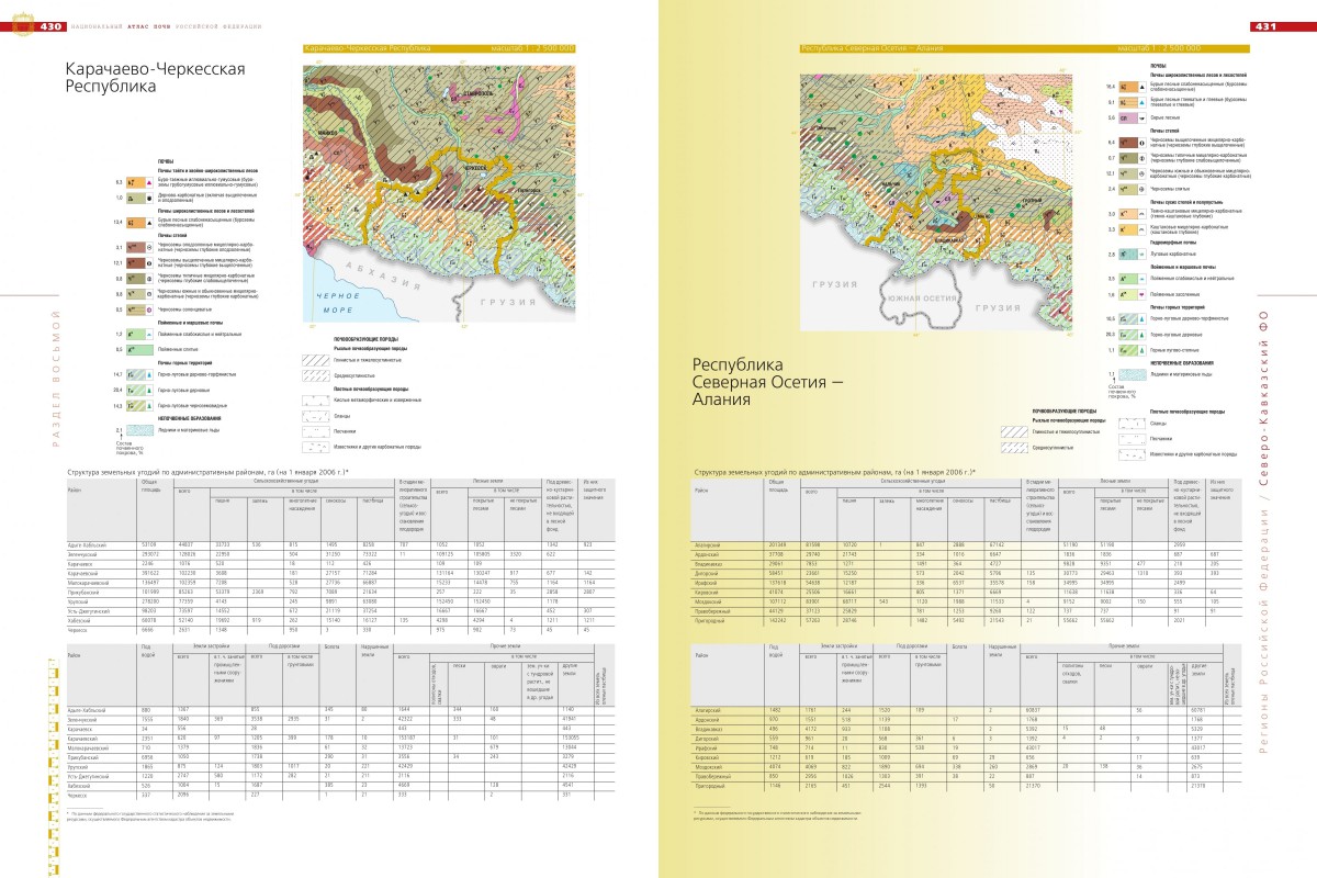 Карта почв северной осетии
